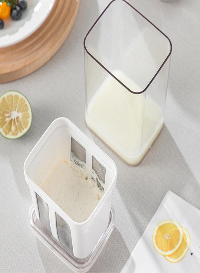 DAONPHARI 1100ml Greek Yogurt & Curd Strainer - BPA-Free Plastic Container with Fine Mesh for Hung Curd, Cheese, Whey Separation, Homemade Thick Yogurt Maker for Kitchen Use - Image 4